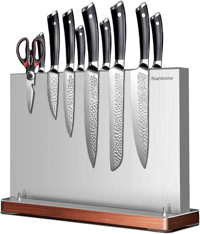 Nanbone Home Kitchen Magnetic Knife Holder Without Knive Display Stand Magnetic Knife Block Rack Magnetic Stand with Strong Enhanced Magnet Multifunctional Storage Stainless Steel Knife Magnetic Strip - Image 1